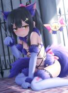 10s 1_female adapted_object animal_ears bare_shoulders black_hair blush brown_eyes commentary contentious_content cosplay danbooru dangerous_beast ears elbow_gloves embarrassed fang_out fangs fangs_out fate fategrand_order fatekaleid fatekaleid_liner_prisma_illya female flat_chest fur fur-trimmed_gloves fur-trimmed_legwear fur_collar fur_trim gloves gorilla_bot hair_ornament hairclip haribote_(tarao) indoors kaleido_sapphire kemonomimi_mode loli lolibooru lolibooru.moe looking_at_viewer magical_sapphire mash_kyrielight mash_kyrielight_(cosplay) mashu_kyrielite_(cosplay) miyu_edelfelt navel paw_pose pixiv_3145937 pixiv_66005665 revealing_clothes safe sitting solo star star_hair_ornament tail thigh-highs white_legwear window wolf_ears wolf_girl wolf_tail young もうロリコンでいいや コ゛りぼて デンジャラス・ビースト プリズマ☆イリヤ10000users入り 恥じらい美遊ちゃん // 761x1043 // 1000.6KB