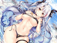 1_female 43_aspect_ratio anchor azur_lane bangs bikini black_bikini black_ribbon blue_innertube blue_sky bow breasts brown_eyes cleavage cloud covered_nipples day dutch_angle erect_nipples erect_nipples_under_clothes eyebrows_visible_through_hair female fujima_takuya hair_bow hair_ornament hair_ribbon hair_tie hand_on_own_chest hands_up innertube large_breasts long_hair looking_at_viewer lying mocochin navel nipples on_back outdoors parted_bangs partially_submerged pixiv_22526 pixiv_66469205 prinz_eugen_(azur_lane) prinz_eugen_(unfading_smile)_(azur_lane) red_hair ribbon silver_hair sky smile solo stomach summer swimsuit thigh_strap tied_hair twintails twitter_username two_side_up underboob untied untied_bikini very_long_hair water wavy_hair 極上の女体 水着オイゲン 水着剥ぎ 色褪せないエガオ 藤真拓哉@4号館ア−03ab 藤真拓哉@お仕事募集中 // 800x600 // 459.9KB