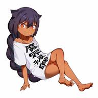 11_aspect_ratio 1_female art bare_legs barefoot black_hair braid clothes_writing crossed_legs danbooru dark_skin error fang_out fangs fangs_out feet female full_body hair_between_eyes hair_flaps high_resolution jahy jahy_sama_wa_kujikenai jewelry konbu_wakame legs long_hair looking_at_viewer naked_shirt necklace off_shoulder official_art red_eyes safe shirt sidelocks simple_background solo t-shirt tied_hair v-shaped_eyebrows very_long_hair white_background wrong_feet // 2000x2000 // 220.2KB