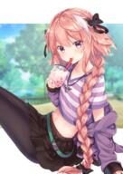 1_male astolfo_(fate) bangs black_bow black_legwear black_skirt blush bow braid collarbone cup day drinking_straw eyebrows_visible_through_hair fangs fate fateapocrypha fategrand_order feminine_male feminization gomano_rio hair_bow hair_intakes hair_ribbon hair_tie high_resolution holding holding_cup jacket jewelry legwear long_hair long_sleeves looking_at_viewer male male_focus mature midriff multicolored_hair navel necklace off-shoulder open_mouth otoko_no_ko outdoors pantyhose pink_hair pixiv_78367273 point_of_view purple_eyes purple_jacket purple_shirt questionable ribbon safe sankaku_channel shirt single_braid skirt smile solo streaked_hair tied_hair trap タピオカアストルフォ 胡麻乃りお＠三日目西れ30b // 1059x1500 // 1.4MB