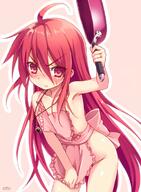1_female 41318879_p0_ ahoge alastor_(shakugan_no_shana) apron blush bottomless female frying_pan jewelry kotsu loli lolicon long_hair looking_at_viewer mature naked_apron necklace pendant questionable red_hair shakugan_no_shana shana shana_(shakugan_no_shana) solo young // 513x700 // 309.1KB