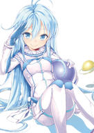 10s 1_female antenna_hair art blue_eyes blue_hair board bodysuit bottomwear buriki cover cover_page denpa_onna_to_seishun_otoko female flying_saucer headwear headwear_removed helmet helmet_removed high_resolution image long_hair matching_haireyes novel_cover official_art safe salute simple_background sitting smile solo space_craft spacesuit sparkle textless topwear touwa_erio ufo very_long_hair white_background // 1135x1600 // 490.0KB