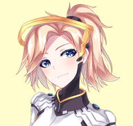 1_female absurd_resolution artist_name blizzard_entertainment blonde_hair blue_eyes closed_mouth commentary danbooru dr._angela_mercy"_ziegler english_commentary eyebrows_visible_through_hair facial_mark faulds female gelbooru hair_tie helen_phan high_ponytail high_resolution large_filesize looking_at_viewer mature mechanical_halo mercy_(overwatch) overwatch ponytail portrait safe safebooru sankaku_channel science_fiction short_hair signature simple_background smile solo tbib tied_hair upper_body" very_high_resolution yellow_background // 5258x4961 // 5.3MB