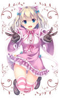 1_female 1girl 2d_art animal_ears archway_of_venus ass_visible_through_thighs bangs bent_knees black_footwear black_gloves blonde_hair blouse blue_eyes blush breasts buttons capelet cat_ears commentary_request d double_peace_sign double_v dress ears female frilled_blouse full_body gloves hair_ornament hairclip head_tilt knees_together_feet_apart kneesocks long_hair long_sleeves looking_at_viewer mature medium_breasts open_mouth original original_character panties pantyshot peace pinafore_dress pink_capelet pink_dress pixiv_67070758 pixiv_6751 pleated_skirt point_of_view ryo ryo@わんわん ryo_(botugo) ryo_bbb safe shiny shiny_skin side-tie_panties skirt smile solo striped striped_legwear tail thigh-highs thigh_gap thighhighs thighs underwear v white_blouse white_panties white_underwear zettai_ryouiki ぴーす！ 縞ニーソ // 700x1146 // 497.9KB
