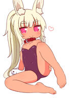 1_female animal_ear_fluff animal_ears bangs bare_legs bare_shoulders barefoot blonde_hair blush bunny_ears camel_toe closed_mouth collar collarbone covered_navel ears eyebrows eyebrows_visible_through_hair female full_body hand_on_own_thigh heart heart-shaped_pupils high_ponytail high_resolution knee_up legs leotard loli long_hair masurao_(sekaiju) naga_u navel pink_eyes ponytail purple_leotard questionable red_collar sekaiju_no_meikyuu sekaiju_no_meikyuu_5 simple_background smile solo spread_legs spreading strapless strapless_leotard symbol-shaped_pupils tan thick_eyebrows tied_hair very_long_hair white_background wrist_cuffs // 1200x1600 // 562.8KB