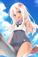 10s 1_female 1girl 2d_art blonde_hair blue_eyes blush cleft_of_venus crop_top dark_skin explicit female flower hair_flower hair_ornament heart kantai_collection lo500 long_hair looking_at_viewer mature one-piece_swimsuit open_mouth pixiv_49149769 pixiv_6751 point_of_view ro-500_(kantai_collection) ryo ryo@わんわん ryo_(botsugo) ryo_(botugo) ryo_bbb safe sailor_collar sailor_uniform school_swimsuit school_uniform schoolgirl_uniform serafuku smile solo swimsuit swimsuit_under_clothes tan tan_lines tanline tanned torpedo u-511_(kantai_collection) uniform water オリョクル カチコミますっテ！ 呂500 // 684x1000 // 397.8KB