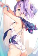1_female arms_up ass azur_lane backless_outfit bangs bare_shoulders black_ribbon blush breasts camisole clip_studio_paint closed_mouth commentary_request crown danbooru eyebrows_visible_through_hair female gelbooru green_eyes hair_between_eyes hair_ornament hair_ribbon hair_tie high_ponytail high_resolution in_profile javelin_(azur_lane) looking_at_viewer looking_to_the_side mature medium_breasts mini_crown nape panties pixiv_375096 pixiv_74104961 point_of_view ponytail profile purple_hair ribbon safe safebooru sankaku_channel shoulder_blades sideboob smile solo tied_hair tilted_headwear unacchi unacchi_(nyusankin) underwear white_camisole white_panties white_underwear うなっち＠4日目西れ60b うなっち＠c97新刊委託中 ジャベリンに負けるな バッククロスストラップ 剥ぎ取りたいパンツ 流し目 // 1031x1514 // 1.2MB