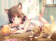 1_female animal_ears ass bangs bare_shoulders blush breeze brown_eyes brown_hair cat cat_ears child collarbone commentary_request contentious_content ears explicit feline female hair_ornament hair_ribbon kuga_tsukasa large_ass loli lolibooru.moe looking_at_viewer lying mammal nekomimi on_stomach original original_character pink_ribbon point_of_view questionable red_ribbon ribbon safe sankaku_channel smile underage useless_tags young ネコあそび ネコあそび２ 毛糸 猫と女の子 玖珂つかさ // 1219x891 // 1.2MB
