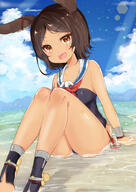 1_female absurd_resolution animal_ears arm_support ass azur_lane bangs barefoot beach bewitching_thighs black_hair blue_legwear blue_swimsuit blurry blush bokeh bow bracelet breasts brown_eyes bunny_ears cloud clouds collarbone commentary day depth_of_field detached_collar ear_ribbon ears eyebrows_visible_through_hair female full_body happy hexagon high_resolution hip_vent honeyo5 horizon i-26_(azur_lane) jewelry katsushika_pachi legs legs_together legwear light_rays mature mountainous_horizon neckerchief nontraditional_school_swimsuit ocean open_mouth parted_bangs partially_submerged rabbit_ears red_neckwear red_ribbon ribbon safe sailor_collar school_swimsuit short_hair side-tie_swimsuit sitting sky small_breasts smile socks solo strapless strapless_swimsuit stuffed_animal stuffed_bunny stuffed_toy sunbeam sunlight swept_bangs swimsuit tan thighs toeless_legwear water white_sailor_collar 伊26 伊26(アズールレーン) 潜水艦 葛飾ぱち@お仕事募集中 // 2139x3014 // 3.7MB