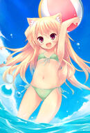 1_female 1girl 2d_art animal_ears animal_humanoid animal_tail armpits arms_up ball beach_ball beachball bikini blonde_hair blush bottomwear breasts butt_visible_from_the_front canid canid_humanoid canine canine_humanoid cat_ears cat_humanoid digital_media dog_ears e621 ears explicit feline female fisheye_lens fox fox_ears fox_humanoid fox_tail front-tie_bikini front-tie_top green_bikini green_bottomwear green_clothing green_topwear hair happy holding_ball holding_object humanoid inflatable long_hair looking_at_viewer low-angle_view mammal mammal_humanoid mature navel ocean open_mouth original original_character outside partially_submerged pixiv_37414100 pixiv_6751 point_of_view pool_toy portrait purple_eyes raised_arm red_eyes ryo ryo@わんわん ryo_(artist) ryo_(botsugo) ryo_(botugo) ryo_bbb safe sankaku_channel see-through see-through_clothing side-tie_bikini side-tie_bottomwear sky small_breasts smile solo swimsuit swimwear tagme tail three-quarter_portrait tight_clothing topwear translucent translucent_bottomwear transparent_bottomwear water あそんで！ 緑ビキニ // 800x1183 // 583.4KB