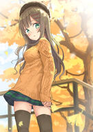1_female autumn autumn_leaves bad_id bad_pixiv_id beret black_legwear blurry blush breasts brown_hair brown_hat brown_headwear brown_sweater casual commentary_request contemporary cowboy_shot danbooru depth_of_field explicit eyebrows_visible_through_hair female fence from_behind gelbooru green_eyes green_skirt hair_ornament hairclip hat headwear high_resolution legwear long_hair long_sleeves looking_at_viewer maigoyaki medium_breasts miniskirt open_mouth original outside plaid plaid_skirt point_of_view ribbed_sweater safe safebooru skirt sleeves_past_wrists solo sweater thighhighs tree // 1000x1414 // 926.6KB