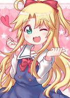1_female 1girl 3 ;d absurd_resolution absurdres ahoge blonde_hair blush bow commentary_request eyebrows_visible_through_hair female green_eyes hair_bow hands_uo hands_up high_resolution highres himesaka_noa long_hair long_sleeves looking_at_viewer md5_mismatch one_eye_closed open_mouth pink_background red_bow resolution_mismatch sailor_collar school_uniform smile solo source_smaller star star_(symbol) starry_background uniform usagi_koushaku watashi_ni_tenshi_ga_maiorita! white_sailor_collar // 1821x2559 // 2.6MB