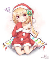 1_female 1girl 2 2016 2d_art alternate_costume alternate_headwear alternative_headwear anzu_ame asymmetrical_hair atfbooru.ninja bell blonde_hair blush booru bow chestnut_mouth christmas_outfit clown_222 clownwolc collarbone commentary crystal dated dress ears explicit eyebrows eyebrows_visible_through_hair female flandre_scarlet full_body green_bow hair_between_eyes hair_bow hair_ornament hair_tie hat headwear loli long_sleeves looking_at_viewer off-shoulder off_shoulder open_mouth oversized_clothes pixiv_60554679 point_of_view pointy_ears pom_pom_(clothes) ponytail red_dress red_eyes safe sankaku_channel santa_costume santa_hat side_ponytail sitting sitting_sideways sleeves_past_wrists socks solo squiggle strap_slip sweat tied_hair touhou twitter_username wings yokozuwari young サンタクロースカーレット // 740x900 // 420.5KB