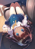 1_female 2d ahoge anime anime_girls artwork bangs blue_dress blue_eyes blue_hair blurry blurry_background blush brown_hair commentary_request couch depth_of_field digital_media dress explicit eyebrows_visible_through_hair female gradient_hair gurasion gurasion_(gurasion) high_resolution hinatsuru_ai inside knees_up long_hair long_sleeves looking_at_viewer low_twintails lying multicolored_hair neck_ribbon on_back on_couch parted_lips point_of_view portrait_display ribbon ryuuou_no_oshigoto! safe school_uniform short_over_long_sleeves short_sleeves solo thighs tied_hair twintails uniform vertical very_long_hair wooden_floor yellow_ribbon あいちゃん ぐらしおん りゅうおうのおしごと!1000users入り りゅうおうのおしごと!5000users入り 雛鶴あい // 955x1351 // 1000.9KB