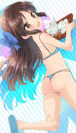 1_female ass atfbooru.ninja back bangs bare_arms bare_legs bare_shoulders bikini blue_bikini blue_bow blue_footwear blush bow brown_eyes brown_hair commentary_request cup d dutch_angle explicit eyebrows eyebrows_visible_through_hair female female_focus female_only flat_chest focus_on_female_character from_behind gelbooru hair_bow hair_ornament high_resolution holding holding_object holding_tray idolmaster legs loli lolibooru.moe long_hair looking_at_viewer looking_back open_mouth parted_bangs point_of_view raised_leg running saeki_tatsuya safe sankaku_channel sidelocks smile solo solo_female striped striped_background swimsuit tachibana_arisu teacup teapot the__cinderella_girls thong thong_bikini tray young // 731x1280 // 222.9KB