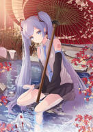 1_female absurd_resolution aqua_eyes aqua_hair aqua_neckwear autumn autumn_leaves bangs bare_legs barefoot black_skirt closed_mouth collared_shirt commentary commentary_request danbooru detached_sleeves feet female fish foot_out_of_frame full_body gelbooru hatsune_miku high_resolution koi koi_carp legs long_hair long_sleeves looking_at_viewer necktie oriental_umbrella outside pleated_skirt point_of_view pond safe shirt sidelocks sitting sitting_on_water skirt sleeves_past_fingers sleeves_past_wrists smile solo sunlight tattoo tied_hair twintails umbrella very_high_resolution very_long_hair vest vocaloid wide_sleeves yuzuaji // 2023x2866 // 4.4MB
