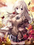 1_female 2d absurd_resolution anime anime_girls artist_name artwork autumn autumn_leaves autumn_time🍁✨ bangs black_legwear blue_bow blue_neckwear blurry blurry_background book bow bowtie breasts coat collared_shirt commentary_request covered_breasts cowboy_shot danbooru digital_media explicit falling_leaves female hair_ornament hairclip high_resolution holding holding_book holding_leaf holding_object jacket jacket_on_shoulders karory karoryyy large_breasts leaf legwear long_hair long_sleeves looking_at_viewer maple_leaf miniskirt musical_note_hair_ornament nature off-shoulder original original_character outside plaid plaid_bow plaid_neckwear plaid_skirt point_of_view portrait_display purple_eyes safe sankaku_channel scarf shirt silver_hair skindentation skirt sleeves_past_wrists smile staff_(music) sweater thighhighs thighs toggles treble_clef vertical very_high_resolution wallhaven.cc zettai_ryouiki ダッフルコート チェックスカート 紅葉 // 3745x5000 // 2.4MB