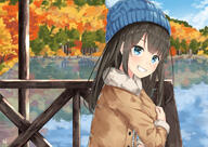 1_female autumn autumn_leaves beanie black_hair blue_eyes blue_hat blue_headwear blue_sky blurry blush brown_hair brown_jacket cloud clouds cloudy_sky commentary_request d danbooru day depth_of_field explicit female from_side fur fur-trimmed fur-trimmed_jacket fur-trimmed_sleeves fur_trim gelbooru grin hat head_tilt headwear horizon in_profile jacket lake leaf long_hair long_sleeves looking_at_viewer looking_to_the_side maple_leaf miko_fly open_mouth original outside point_of_view railing reflection safe safebooru sankaku_channel signature sky smile solo tree upper_body water // 1529x1087 // 494.1KB