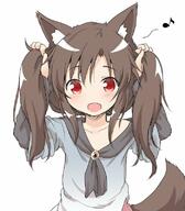 1_female 1girl animal_ears animal_tail blush brown_hair commentary_request dress ears eighth_note explicit fangs female female_focus female_only imaizumi_kagerou jpeg_artifacts long_hair looking_at_viewer musical_note natsu_no_koucha open_mouth point_of_view quaver safe sankaku_channel simple_background smile solo solo_female spoken_musical_note tail tied_hair touhou twintails white_background wolf_ears wolf_tail // 700x800 // 90.7KB