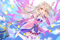 00reverie 1_female blonde_hair blue_sky boots c94 cloud commentary_request d danbooru detached_sleeves dress earrings energy_wings explicit eyebrows_visible_through_hair fate fatekaleid fatekaleid_liner_prisma_illya female flying footwear hair_between_eyes hair_ornament illyasviel_von_einzbern jewelry long_hair looking_at_viewer magical_girl magical_ruby magical_sapphire multicolored multicolored_clothes multicolored_dress one_side_up open_mouth point_of_view prisma_illya_(zwei_form) red_eyes rie rie_(reverie) safe sky smile solo star star_earrings thigh_boots thighhighs v wand white_footwear wings イリヤちゃん イリヤスフィール(プリズマ☆イリヤ) ツヴァイフォーム プリズマ☆イリヤ10000users入り プリズマ☆イリヤ5000users入り 蒼空 // 900x600 // 674.6KB