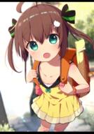 1_female absurd_resolution ahoge alternate_hairstyle alternative_age backpack bag bag_charm bandaid bandaid_on_knee bandaid_on_leg bangs bare_arms bare_shoulders black_bow blurry blurry_background blush bow brown_hair charm_(object) child collarbone commentary_request danbooru day depth_of_field dress ebi_frion_(natsuiro_matsuri) explicit eyebrows_visible_through_hair fangs female flute gelbooru green_eyes hair_between_eyes hair_bow hair_ornament hair_tie head_tilt heart high_resolution holding_strap hololive instrument keyhole large_filesize leaning leaning_forward letterboxed looking_at_viewer matsuri_channel musical_instrument natsuiro_matsuri o okota_mikan okotamikan1415 orange_scrunchie outdoors outside pixiv_73006577 pixiv_id_9863216 pleated_dress point_of_view randoseru recorder safe safebooru sankaku_channel scrunchie solo striped striped_bow tied_hair twintails two_side_up very_high_resolution virtual_youtuber wrist_scrunchie yellow_dress young younger いよかん＠絵のお仕事募集中 幼いまつりちゃん // 2072x2963 // 5.2MB