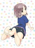 1_female 1girl bangs barefoot black_skirt blue_shirt blush brown_eyes brown_hair closed_mouth commentary_request danbooru explicit eyebrows_visible_through_hair feet female fingernails food_themed_hair_ornament from_behind full_body hair_ornament heart heart_print jiji jijis-waifus legs legs_up looking_at_viewer looking_back original parted_bangs point_of_view print_skirt safe safebooru sankaku_channel shirt short_sleeves simple_background skirt smile soles solo star star_(symbol) starry_background strawberry_hair_ornament white_background // 831x1160 // 119.2KB