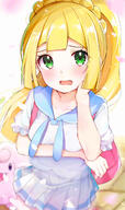 1 blush lillie lillie_(pokemon) lively_lilie nintendo pokémon rouka_(akatyann) ｢かわいいって.私に言ってるんですか!?｣ // 1512x2557 // 2.1MB