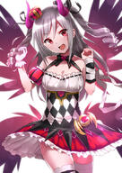 10s 1_female 1girl argyle bad_id bad_pixiv_id bandage bandages black_wings crown d dress drill_hair female gloves hair_ribbon head_tilt heart horns idolmaster idolmaster_cinderella_girls kanzaki_ranko long_hair mini_crown open_mouth red_eyes ribbon safe silver_hair single_glove smile solo sonsoso the__cinderella_girls thigh-highs tied_hair twin_drills twintails two_side_up white_gloves wings // 600x850 // 581.0KB