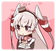 1_female 1girl amatsukaze amatsukaze_(kantai_collection) anthropomorphization blush brown_eyes candy chocolate chocolate_heart female food grey_hair hair_tubes heart holding kantai_collection lolibooru.moe long_hair maid melt_(vocaloid) muhogame pink_background red_eyes safe school_uniform silver_hair solo tied_hair twintails two_side_up uniform valentine yoru_nai // 839x779 // 57.4KB