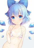1_female 1girl ahoge animal_print bangs bare_shoulders bikini blue_bow blue_eyes blue_hair blush bow breasts cirno collarbone commentary_request cow_print eye_contact eyebrows eyebrows_visible_through_hair female ice ice_wings lolibooru.moe looking_at_another looking_at_viewer navel o open_mouth parted_lips pjrmhm_coa point_of_view print_bikini safe short_hair simple_background small_breasts solo stomach swimsuit swimwear touhou touhou_project upper_body white_background white_bikini wings // 715x1000 // 89.1KB
