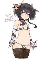 1_female 1girl animal_ears animal_print armwear bell bikini black_hair black_legwear blush commentary commentary_request cow_bell cow_ears cow_girl cow_horns cow_print cowbell cropped_legs dated ears elbow_gloves eyebrows eyebrows_visible_through_hair fake_animal_ears fake_horns female flat_chest gloves groin hair_between_eyes horns kantai_collection lolibooru.moe navel odawara_hakone one-hour_drawing_challenge open_mouth pantyhose safe sankaku_channel short_hair short_hair_with_long_locks simple_background solo stomach swimsuit swimwear tokitsukaze_(kantai_collection) twitter_username white_background white_bikini white_gloves white_swimsuit yellow_eyes // 516x728 // 177.4KB