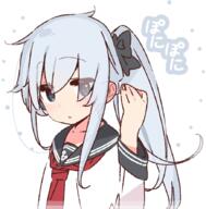 1_female 1girl alternate_hairstyle anchor_symbol black_sailor_collar blue_eyes commentary_request eye_contact eyes_visible_through_hair female hair_over_one_eye hibiki_(kancolle) hibiki_(kantai_collection) kantai_collection lolibooru.moe long_hair looking_at_another looking_at_viewer neckerchief point_of_view ponytail red_neckwear safe sailor_collar school_uniform schoolgirl_uniform serafuku silver_hair simple_background solo tail tied_hair uniform upper_body white_background yoru_nai // 874x886 // 257.4KB