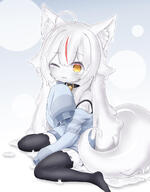 1_female 1girl 4 ahoge alien_girl animal_ear_fluff animal_ears animal_tail bell bell_collar black_legwear blue_sweater blush bra bra_strap collar colored_sclera colored_skin commentary_request commission curss curss0529 ears eye_contact eyes female footwear fox_ears fox_tail grey_hair grey_sclera hair_between_eyes high_resolution highres indie_virtual_youtuber jingle_bell kamiko_kana long_hair long_sleeves looking_at_another looking_at_viewer loose_strap monster_girl monsterification multicolored_hair neck_bell one_eye_closed oversized_clothes parted_lips point_of_view safe sitting skeb_commission skin sleeves_past_fingers sleeves_past_wrists slime_girl slimegirl socks solo streaked_hair sweater tail thighhighs topwear tsunderia underwear very_long_hair virtual_youtuber wariza white_skin yellow_eyes きゅれす スケブまとめ // 1620x2074 // 1.4MB