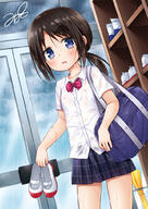 1_female 1girl angle bag bangs black_hair black_skirt blue_eyes blush bow bowtie clothing collar collared_shirt commentary_request contentious_content dress_shirt dutch_angle explicit eyebrows eyebrows_visible_through_hair eyes female footwear formal hair hair_between_eyes holding holding_clothes holding_footwear holding_shoes indoors inside loli lolibooru.moe long_hair low_ponytail nipples no_bra original original_character parted_bangs parted_lips perspective pleated_skirt ponytail purple_neckwear questionable rain safe sankaku_channel school_bag see-through shirt shoes short short_sleeves sidelocks signature skirt sleeves slip-on_shoes solo standing standing_position straycat_3710 tied_hair uniform uwabaki wet wet_clothes wet_shirt white_footwear white_shirt young yukino_minato 昇降口 梅雨 雪野みなと // 717x1011 // 304.7KB