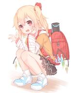 1_female 1girl alternate_costume animal_print backpack bag black_skirt blonde_hair cat_print commentary_request contentious_content d ears face facial_expression fang fangs female flandre_scarlet flute footwear hair hair_ornament hair_ribbon hand_on_own_cheek hand_on_own_face high_resolution highres instrument legwear loli lolibooru.moe long_hair long_sleeves looking_at_viewer miniskirt musical_instrument one_side_up open_mouth point_of_view pointy_ears questionable randoseru recorder recorder_case red_ribbon ribbon safe sakurea sankaku_channel shoes simple_background skin_fang skirt smile socks solo squatting striped touhou underage waving white_background white_footwear white_legwear wings young // 1300x1600 // 150.1KB