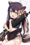1_female animal_ear_fluff animal_ears black_dress blue_archive brown_hair chinese_clothes chinese_dress cowengium dress ears extra_ears eyes face facial_expression female firearm green_eyes halo high_resolution koenjium legwear little_girl lolibooru.moe long_hair looking_at_viewer object_hug open_mouth rifle safe short short_sleeves shun_(blue_archive) simple_background sitting sleeves smile solo thighhighs twintails weapon weapon_request white_background white_legwear しゅんようじょ コーエンジウム シュン シュン(幼女) ブルーアーカイブ1000users入り 春原シュン 春原シュン(幼女) // 939x1400 // 840.8KB