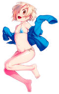bikini deco idolmaster micro_bikini piercing shirasaka_koume swimsuit swimwear the__cinderella_girls ジャンプ！ ヒヂリレイ // 700x1124 // 321.3KB