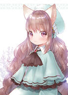1_female 1girl 3 animal_ears beret blush brooch brown_eyes brown_hair brown_neckwear capelet closed_mouth clothing collar collared_shirt danbooru ears explicit eyes female gelbooru green_capelet green_hat green_headwear green_skirt hat headwear high_resolution highres jewelry long_hair md5_mismatch mutou_mato original safe safebooru shirt simple_background skirt solo star star_(symbol) very_long_hair white_background white_shirt // 1200x1672 // 293.9KB