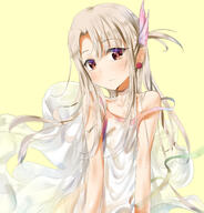 1_female 1girl bangs bare_shoulders blush clavicle collarbone commentary commentary_request dress earrings explicit eyebrows eyebrows_visible_through_hair eyes fate fatekaleid_liner_prisma_illya fate_(series) fate_kaleid_liner_prisma_illya female frown hair hair_ornament high_resolution illyasviel_von_einzbern jewelry lolibooru.moe long_hair looking_at_viewer neck point_of_view questionable red_eyes safe sakazakinchan sankaku_channel shoulders simple_background solo white_dress yellow_background // 1362x1425 // 948.6KB