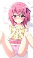 1_female ass bed blush bow bow_panties camel_toe cleft_of_venus clenched_hands clothes_lift clothing female hair hands_on_own_chest high_resolution hippo_(hirople) hirople knees_up legs loli lolibooru.moe lying m-shaped_legs m_legs minato_tomoka on_back open_mouth panties pillow pink_hair pink_panties pink_skirt ponytail purple_eyes purple_hair questionable ribbon rou-kyuu-bu! shirt short_hair side_ponytail skirt skirt_lift sleeveless sleeveless_shirt solo spread_legs spreading striped striped_panties thighs tied_hair underwear yellow_shirt たかしまひろ＠ファンボ74 パンモロ ロウきゅーぶ! 湊智花 湊智花ちゃんのおぱんつ // 997x1736 // 287.0KB