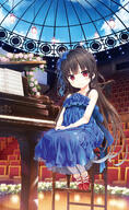 1_female auditorium bangs bare_shoulders black_hair blue_bow blue_dress blue_ribbon blue_sky blunt_bangs blush bobby_socks bow brown_hair chair cloud cloud_(clouds) collarbone crescent crescent_earrings crown cura dress duplicate earrings explicit eyebrows eyebrows_visible_through_hair eyes face facial_expression female female_focus female_only flower flower_(flowers) footwear frilled_legwear frills fringe full-length_portrait full_body girl gloves grand_piano hachiroku hachiroku_(maitetsu) hair hair_bow hair_ornament hair_ribbon hands_clasped hands_on_lap hands_together high_resolution indoors instrument jewelry leaf legwear light_bulb loli long_hair looking_at_viewer lose maitetsu mini_crown moon_(symbol) musical_instrument neck own_hands_together piano pink_rose pixel-perfect_duplicate plant point_of_view red_eyes red_footwear ribbon ribbon_(ribbons) rose rose_(roses) safe sankaku sankaku_channel sash see-through sheet_music shoes shoulders single single_earring sitting sky smile socks solo solo_female stage tall_image very_long_hair white_flower white_gloves white_legwear white_rose wooden_floor // 1000x1622 // 626.3KB