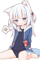1_female 2d_art animal_ear_fluff animal_ears animal_tail ayanepuna barefoot black_swimsuit blue_eyes blue_hair blue_jacket cat_ears collarbone commentary commentary_request covered_navel drawstring ears eyes feet female fish_tail gawr_gura gura hair hair_ornament hololive hololive_english hood hood_down hooded_jacket jacket lolibooru.moe long_hair multicolored_hair navel neck old_school_swimsuit one-piece_swimsuit open_clothes open_jacket pixiv_94312886 safe school_swimsuit shark_tail simple_background sitting solo spoken_squiggle squiggle stomach streaked_hair swimsuit swimwear tail thanders_yuu two_side_up virtual_youtuber wariza white_background white_hair ゆーね // 1000x1500 // 742.5KB