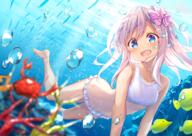 1_female air_bubble amane_mafuyu_(artist) animal anthropomorphism bangs bare_legs bare_shoulders barefoot bikini blue_eyes blush bow bubble bubble_(bubbles) bubbles collarbone commentary_request crab crustacean d danbooru dark_skin eyebrows eyebrows_visible_through_hair eyes face facial_expression feet female fish fish_(fishes) floating_hair freediving full_body girl hair hair_bow hair_ornament hair_ribbon happy high_resolution highres in_water kantai_collection konachan legs light_erotic light_rays long_hair looking_away mafuyun navel neck ocean one-piece_tan open_mouth outdoors outside pink_hair pixiv_id_1735890 ribbon ro-500_(kantai_collection) ro-500_submarine safe safebooru sankaku_channel sea silver_hair single smile solo stomach submerged swimming swimsuit swimwear tan tan_lines tanned u-511_(kantai_collection) underwater water white_bikini white_hair white_swimsuit yande.re yellow_tang // 2000x1421 // 3.4MB