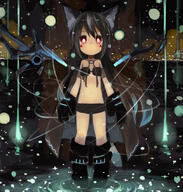 1_female 1girl animal_ears black_gloves black_hair boots cat_ears child coat ears expressionless eyes facepaint female female_focus female_only footwear gloves hair long_hair navel original paprika_shikiso red_eyes safe solo solo_female stomach very_long_hair young // 810x851 // 410.8KB