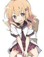 1_female blonde_hair blush brown_eyes clothing curly curly_hair danbooru dress explicit eyebrows eyebrows_visible_through_hair eyes face facial_expression fang fangs female from_above gelbooru hair hair_clip hair_ornament hairband hairclip hairpin hands_together ixy jewelry legs long_hair looking_at_viewer nanamori_school_uniform on_chair oomuro_sakurako open_mouth pink_dress pleated_dress point_of_view safe safebooru sailor_uniform sankaku_channel school_uniform schoolgirl_uniform serafuku short short_hair short_sleeves simple_background sitting skin_fang sleeves smile solo spread_legs spreading uniform v-shaped_eyebrows v_arms viewed_from_above white_background white_pupils yuru_yuri // 724x933 // 107.9KB
