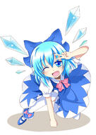 1_female 1girl blue_eyes blue_hair bow chata_maru_(irori_sabou) chatamaru_(irori_sabou) cirno commentary_request explicit eyes face facial_expression female hair hair_bow hair_ornament high_resolution highres looking_at_viewer matching_haireyes open_mouth pixiv_8641409 point_of_view safe sankaku_channel short_hair smile solo touhou v wings ⑨ チルノ参上!! // 1074x1517 // 190.2KB