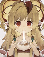 10s 1_female 1girl 2d_art animal_ears bandeau bangs beads blonde_hair blush brown_eyes commentary detached_sleeves ears eating explicit eyebrows eyebrows_visible_through_hair eyes face facial_expression female food granblue_fantasy hair hair_beads hair_ornament harbin harvin hi5tj0gp holding holding_food holding_object lolibooru.moe long_hair looking_at_viewer mahira_(granblue_fantasy) makira_(granblue_fantasy) mochi paprika_shikiso petite pixiv_60711944 pixiv_id_1285342 point_of_view safe smile solo upper_body wagashi パプリカ色素 マキラ マキラちゃん 餅 // 600x770 // 306.8KB