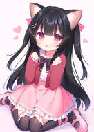 \\\ 1_female 2d_art animal_ear_fluff animal_ears bangs bent_knees black_bow black_bowtie black_hair black_legwear black_neckwear black_thighhighs blunt_bangs blush bow bowtie buttons cat_ears child clothing collar collared_shirt commentary d ears eyebrows eyebrows_visible_through_hair eyes face facial_expression fang female female_only footwear frilled_legwear frilled_skirt frilled_thighhighs frills gradient gradient_background hair hair_between_eyes hair_ornament hair_ribbon hairclip hands_up heart high_resolution jacket legwear little_girl long_hair long_sleeves looking_at_viewer mary_janes neck neckwear nekomimi open_clothes open_jacket open_mouth open_smile original over-kneehighs pink_footwear pink_ribbon pink_shoes pink_skirt pixiv_7367 pixiv_93075992 pleated_skirt questionable ranranruu red_eyes red_jacket ribbon safe shirt shirt_tucked_in shoes sidelocks simple_background sitting skin_fang skirt sleeves_past_wrists smile solo tagme tareme thighhighs tied_hair twintails two_side_up usashiro_mani very_long_hair wariza white_background white_shirt young うさ城まに 💕 // 1500x2121 // 1.1MB