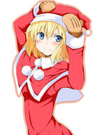 1_female 1girl 4 alice_margatroid blonde_hair blue_eyes blush capelet chata_maru_(irori_sabou) christmas christmas_outfit commentary_request explicit eyes female hair hat headwear mittens pixiv_48122014 red_capelet safe sankaku_channel santa_costume santa_hat simple_background solo touhou white_background 今年もよろしくお願いします（遅い // 707x1000 // 92.0KB