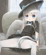 1_female animal_ear_fluff animal_ears animal_tail between_legs black_capelet black_dress black_headwear blue_eyes breasts capelet cat_ears cat_tail catgirl clothes_lift commission curtains dress dress_lift ears eyes feline_characteristics female female_focus hand_on_breast hand_on_own_chest hat headwear indoors leaning leaning_back legs legwear loli long_hair looking_at_viewer original panties panties_under_pantyhose panties_visible_through_clothing pantyhose pillow pixiv_request psyche3313 questionable ribbon short_dress silver_hair sitting small_breasts solo spread_legs spreading tail tail_between_legs tail_ornament tail_ribbon thighs underwear white_legwear white_panties white_underwear window // 872x1044 // 420.6KB